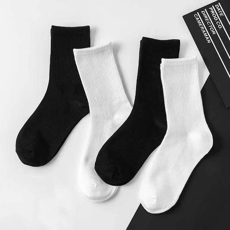 Mid-Calf Quarter Anti Odour Lycra Sport Black Socks 2 pairs