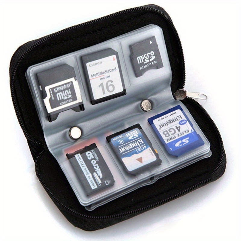 JJC Waterproof Memory Card Case SD Micro SD Card Holder Storage Box EVA  Foam Interior for 24 Micro SD/TF + 12 SD/SDHC/SDXC Cards