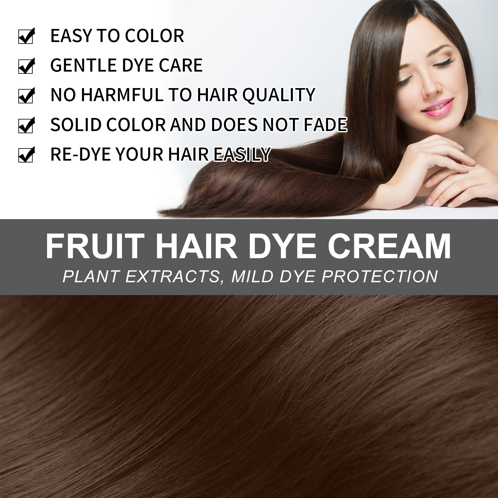 Cream Hair Color - Light Chocolate Brown