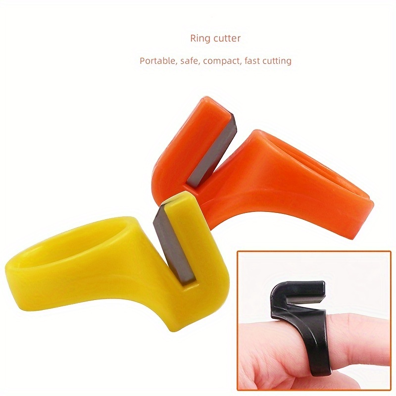 Thread Cutter Finger Rings, Plastic Thimble Yarn Cutter Portable Needlework  Cutting Tool Set Hand Sewing Notions Supplies Knitting Sharp Blades