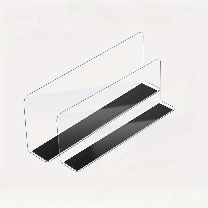 5pcs Plastic Shelf Dividers Store Goods Separators L-Shaped Plastic Shelf  Divider Supermarket Commodity Divider Magnetic