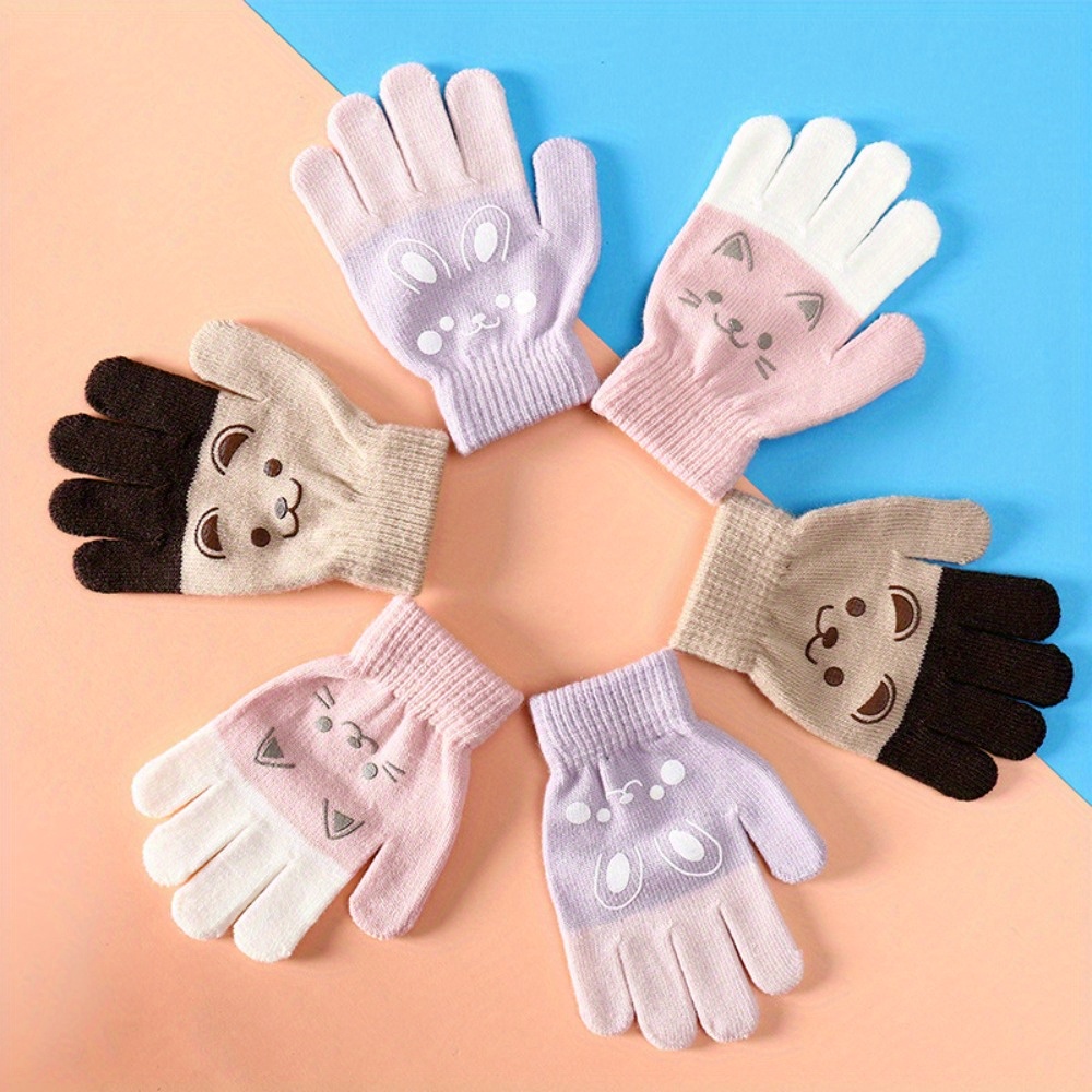 Children's Winter Gloves Warm Half Finger Flip Open Finger - Temu