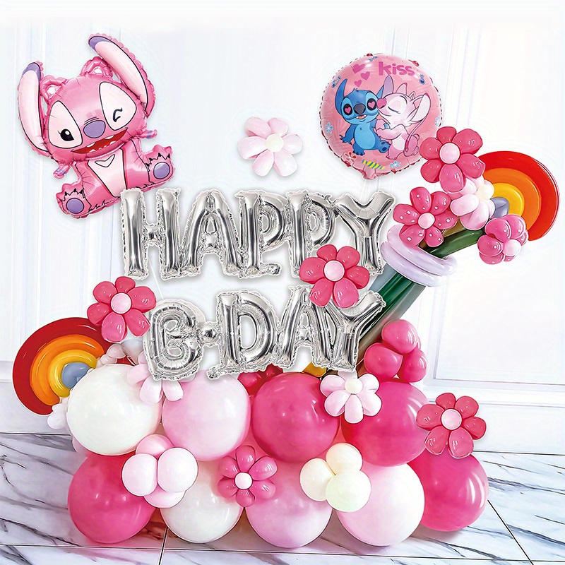 12 globos de fiesta de cumpleaños de puntada, decoraciones de  fiesta de puntada, globos de papel de aluminio de dibujos animados para  niños y niñas, fiestas de cumpleaños y baby shower