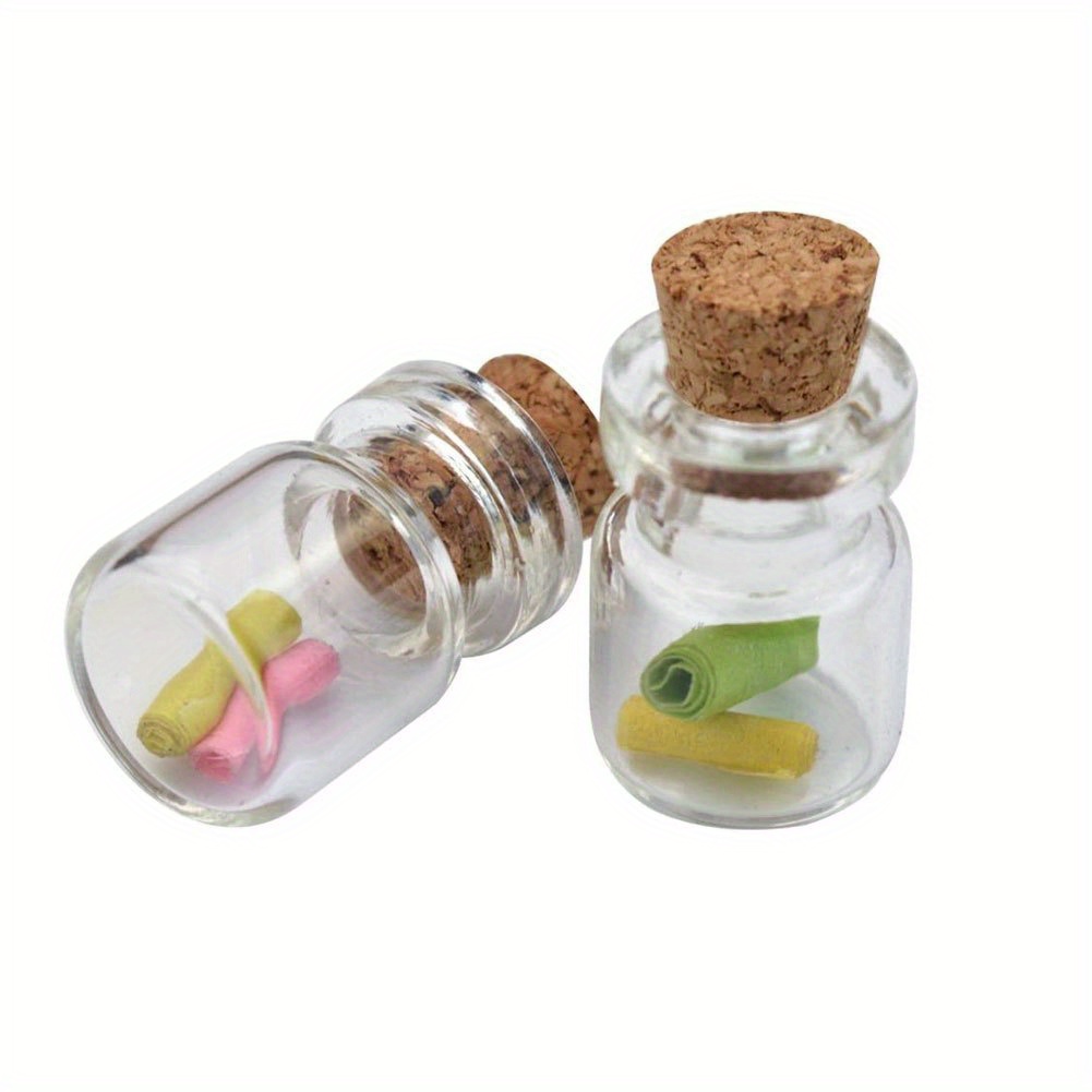 

50pcs/set Mini Diy Glass Bottle, Delicate And Lovely Cork Drift Blessing Wishing Prayer Jar Vial, Marrywindix Glass Bottles For Diy, Arts & Crafts, Projects, Decoration, Party Favors, 1ml 13*18mm