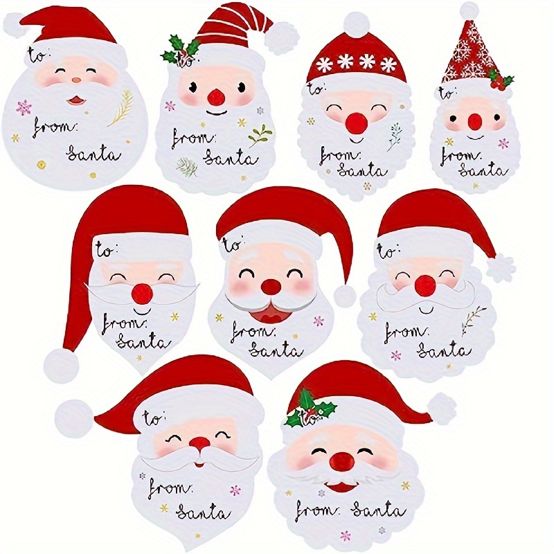 Set, 90pcs From Santa Tag Stickers Christmas Labels Stickers Name Tag  Stickers In Assorted Cute Smile Santa Claus Designs For Holiday Festive  Wrapping