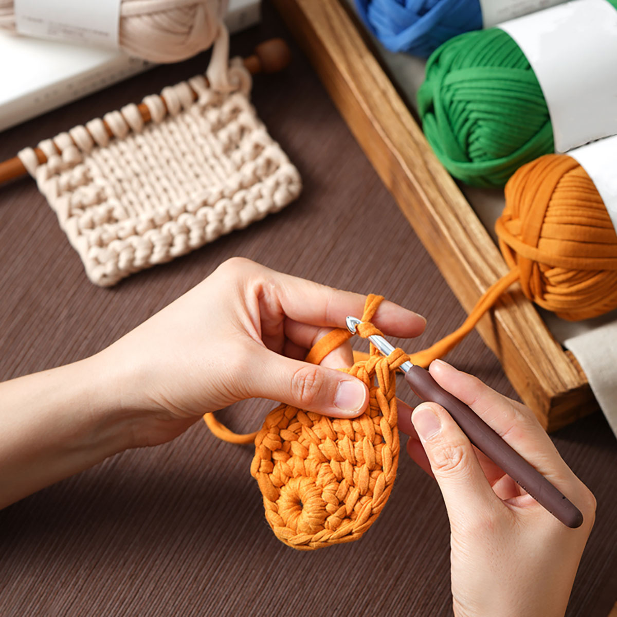 Cotton Thick Knitting Fabric Yarn For Crochet Diy Soft Woven - Temu