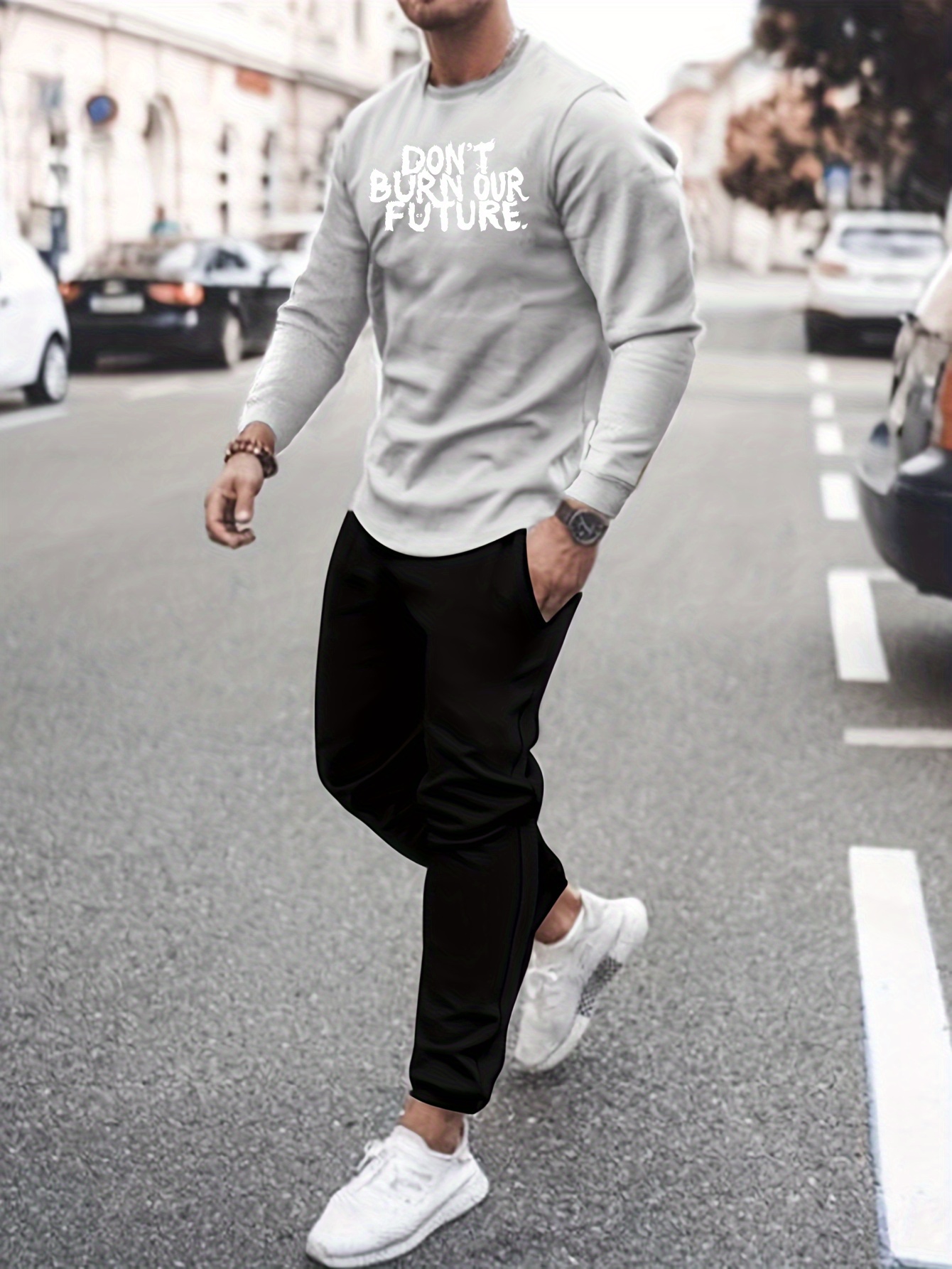 White Sweatpants with White and Black High Top Sneakers Outfits For Men (6  ideas & outfits)