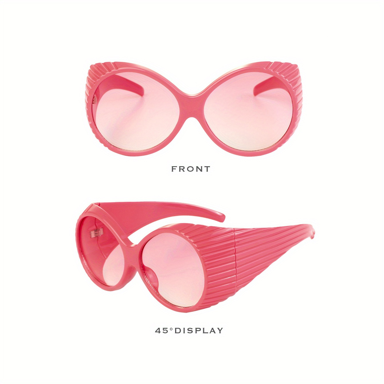 1pc Men's Women's Pink Polygon Fashion Glasses, Y2k Luxurious