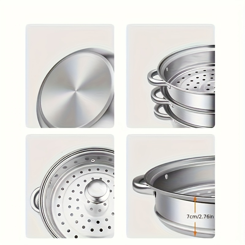 3 Tier Steamer Pot Set Stainless Steel Stockpot - Temu