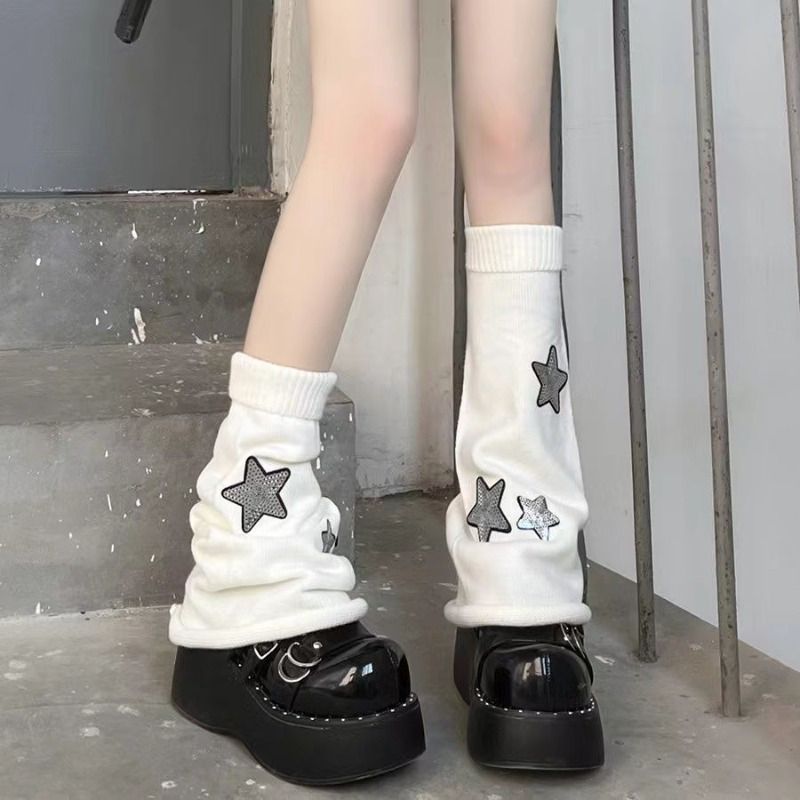 Women Cute Knitted Leg Warmer Harajuku Goth Boots Socks Preppy
