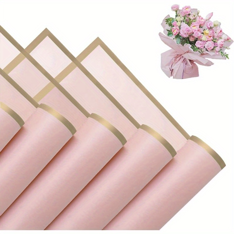 5pcs Golden Marble Flower Bouquet Wrapping Paper Wedding Bouquet Waterproof  Flower Gift Packing Paper Material For Package