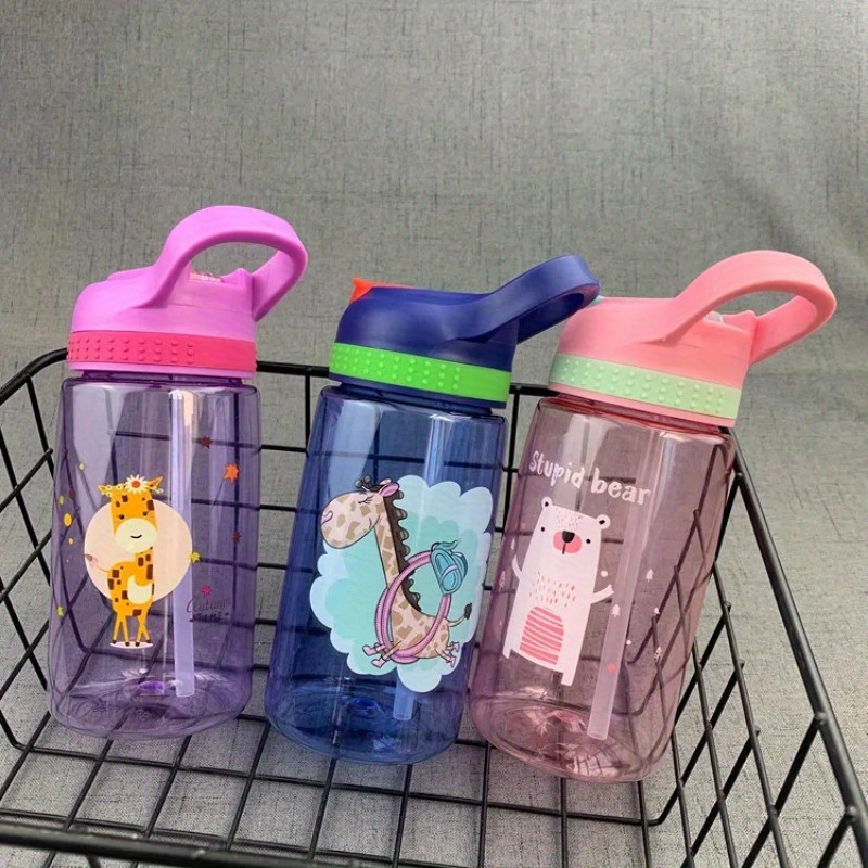 5Pcs Transparent Bottles with Lids Cute Bear Shape Drink