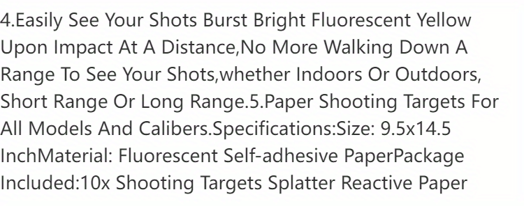 14.5-Inch Human Silhouette Shooting Targets Available in Packs of 5, 10, 20, Or 30, Featuring Reactive Splatter And Fluorescent Paper for Shooting Practice.