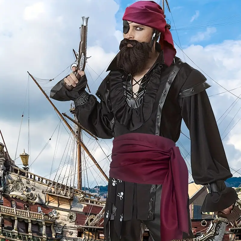 Männer Halloween Piraten Kostüm Set, Unisex, Piraten Schal & Augenmaske &  Piratenhut Halloween Piraten Verkleidung, Sparen Mehr Ausverkaufsangeboten