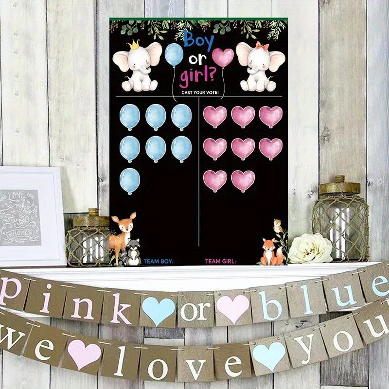 Set, Boy Or Girl Gender Reveal Voting Game Poster Board With Stickers  Gender Reveal Party Decoration Supplies, Carnival Games, Interactive Game,  Party