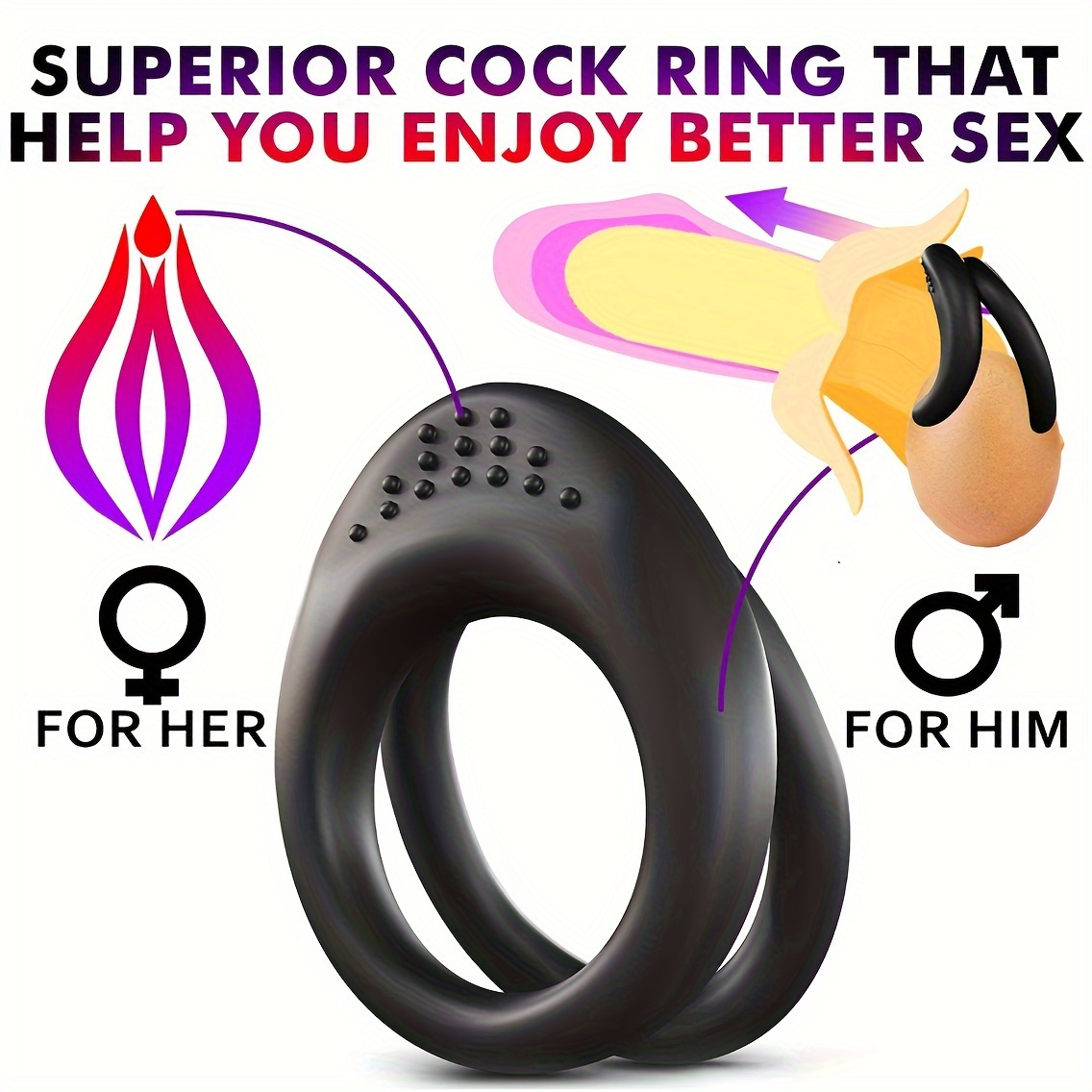 Male Mental Penis Ring Sex Cock Rings Weighted Dick Exercise - Temu
