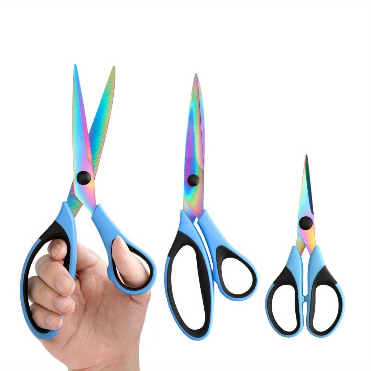 Scissors, iBayam 8 Multipurpose Scissors Bulk 3-Pack, Ultra Sharp Blade Shears, Comfort-Grip Handles, Sturdy Sharp Scissors for Office Home School