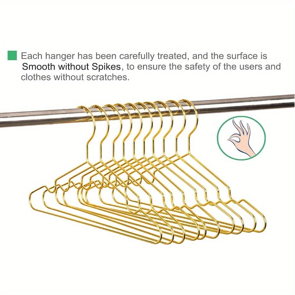 Golden Hangers Strong Metal Clothes Hangers For Closet, Space Saving Infant  Hanger For Toddler Coats Pants - Temu