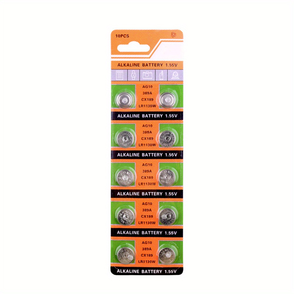 Button Coin Cell Battery Ag10 1.55v Watch Batteries Sr54 389 - Temu