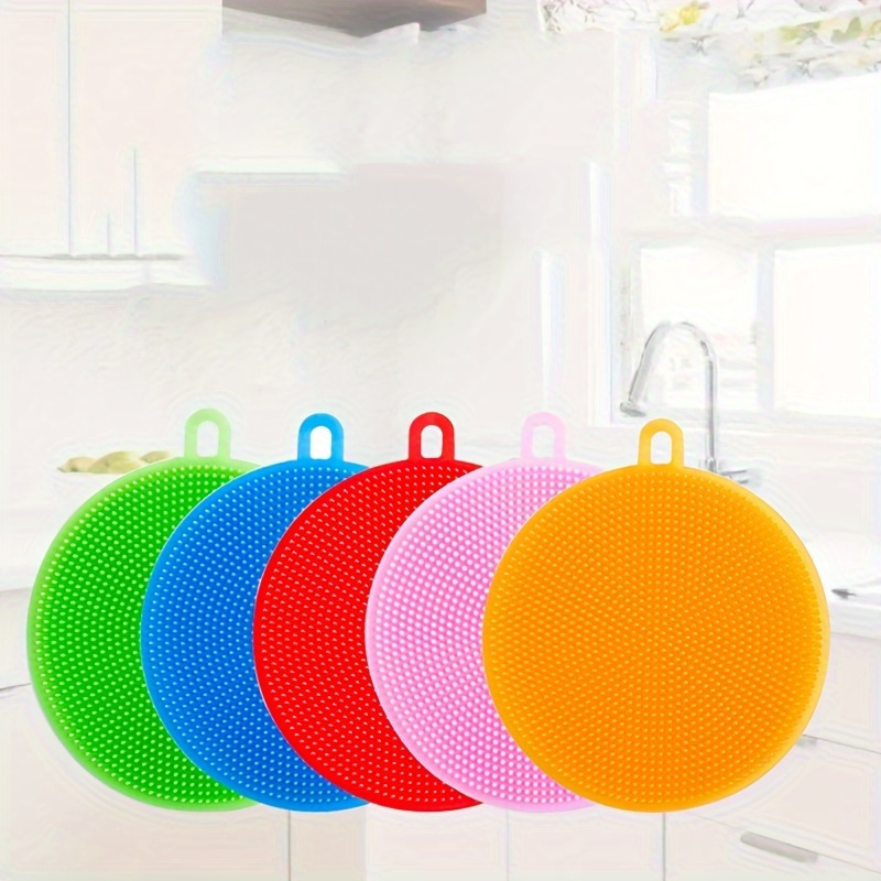 Silicone Dishwashing Scrubber, Durable Dishwashing Brush, Reusable  Double-sided Kitchen Pot Washing Scrub Brush, Multifunctional Scouring Pad,  Cleaning Supplies, Cleaning Tool, Back To School Supplies - Temu