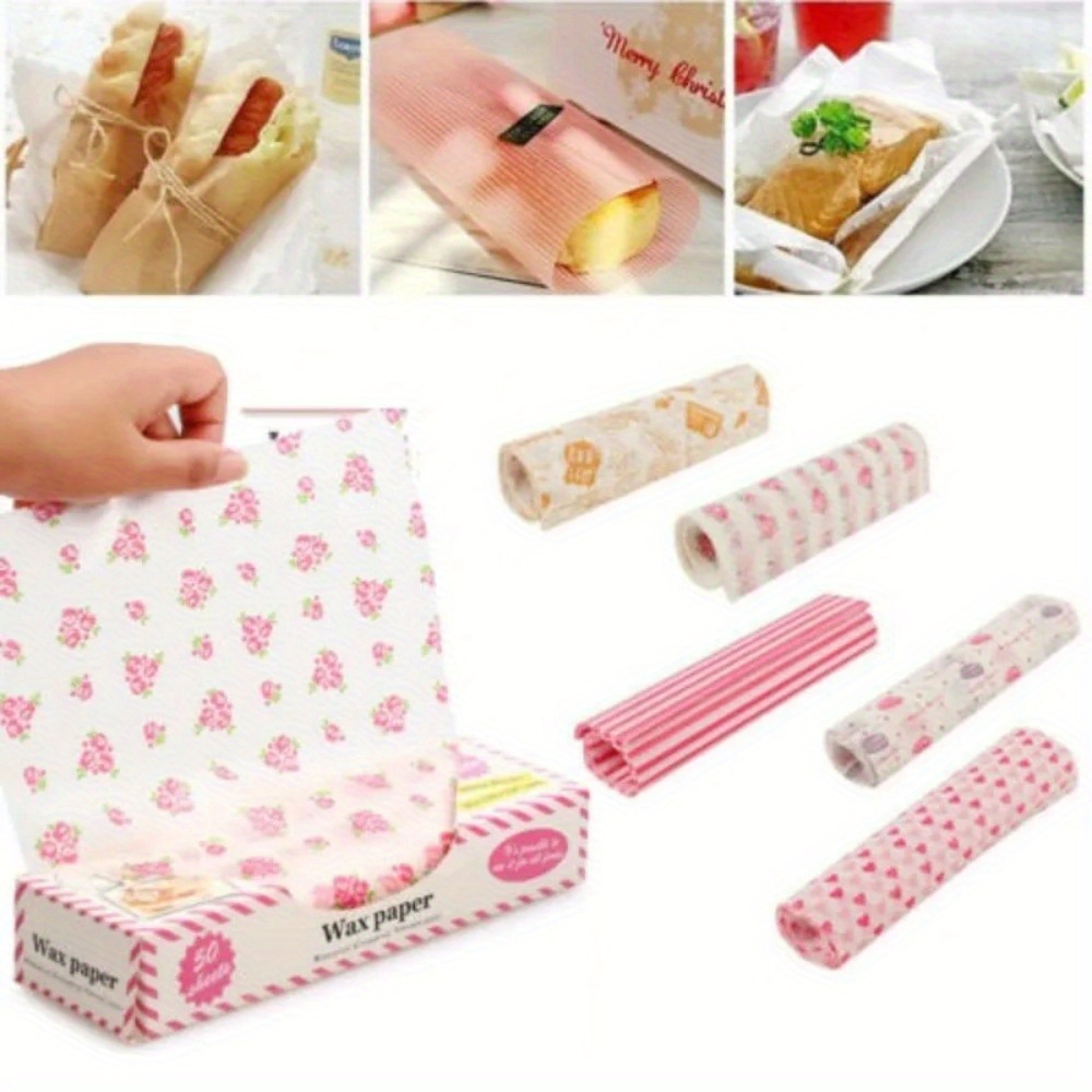Christmas Pattern Wax Paper Sheets Grease Resistant Food - Temu