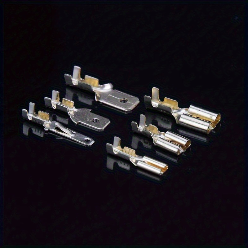 Conectores eléctricos de 0.248 in hembra macho conector de PVC conector de  cableado eléctrico pala de terminal de crimpado aislada, azul, amarillo