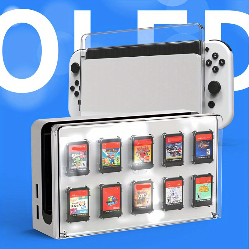 Funda de transporte para Nintendo Switch con protector de pantalla, 9 en 1,  kit de accesorios para Nintendo Switch y 6 unidades de agarre para el