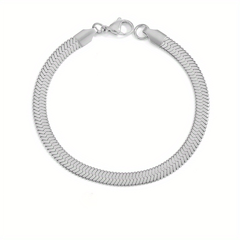 1pc Minimalist Stainless Steel Snake Bone Chain Bracelet For Men, Snake  Chain Bracelet For Women Men, Charm Bracelet
