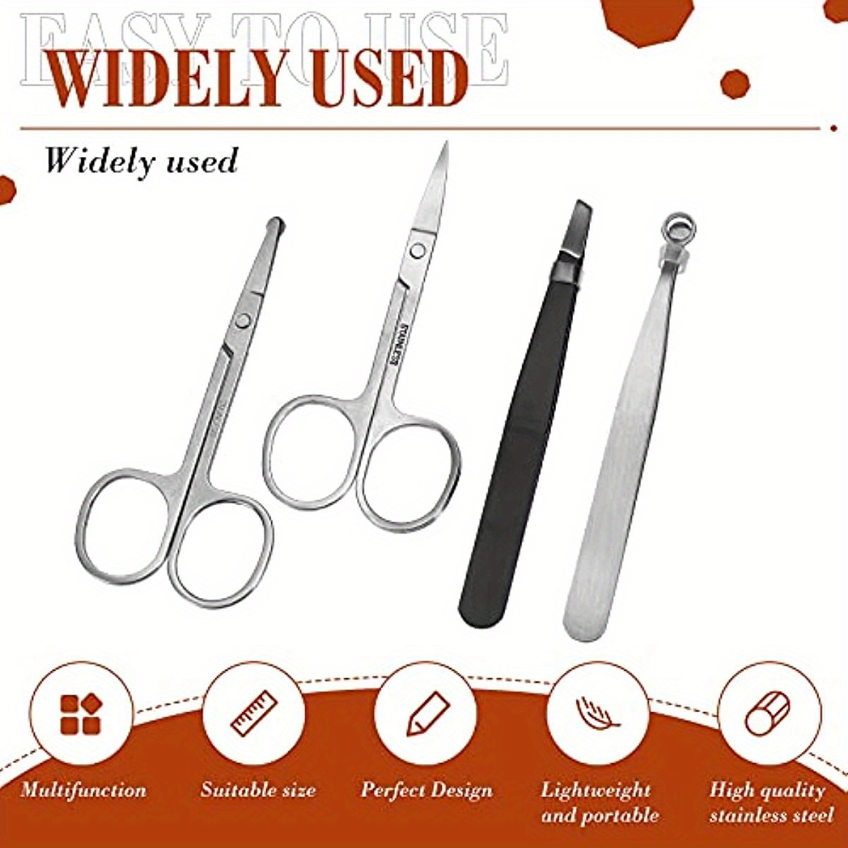 Universal Nose Hair Trimmer Nose Hair Scissors Trimming Tweezers Stainless  Steel Round Head Eyebrow Nose Hair Cut Removal Round-Tipped Scissor Set for  Men