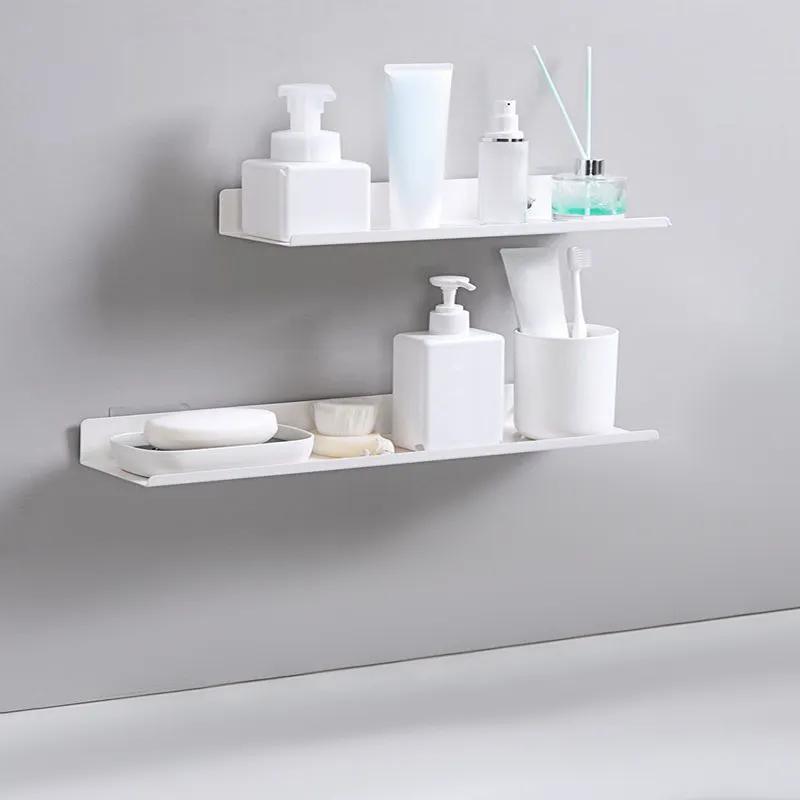 Estantes de baño de Metal para ducha, soporte de almacenamiento sin taladro  para champú, estante de inodoro, organizador de accesorios - AliExpress