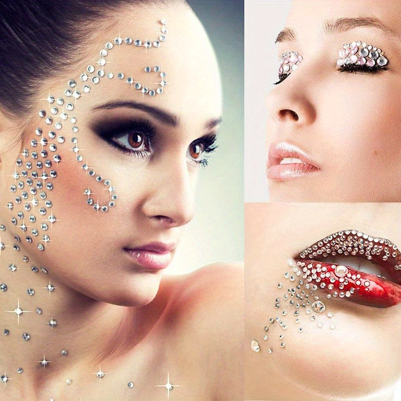DIY Stickers 6 Sheets Rhinestone Star Face Stickers DIY Rhinestone Eye Stickers for Women, Size: 20x18x0.8CM, Other