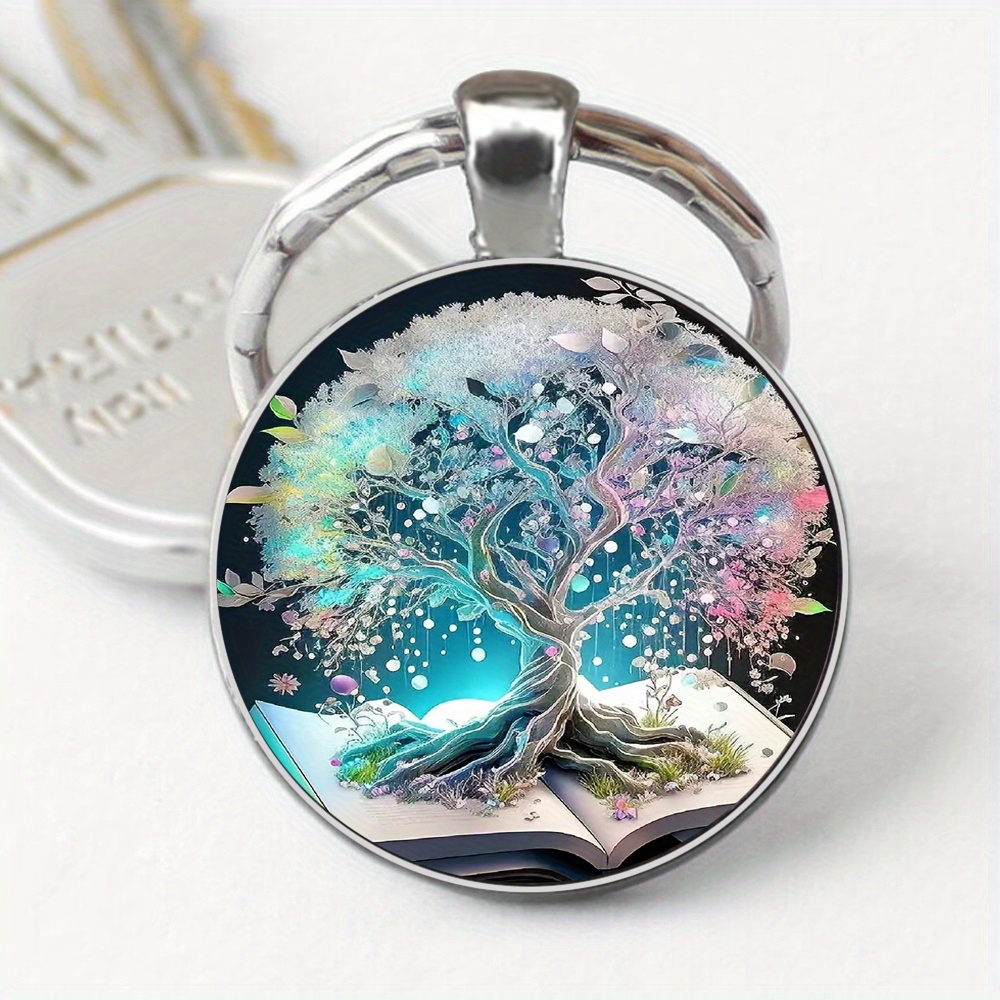 Metal Key Ring - Tree of Life- Green - 58631