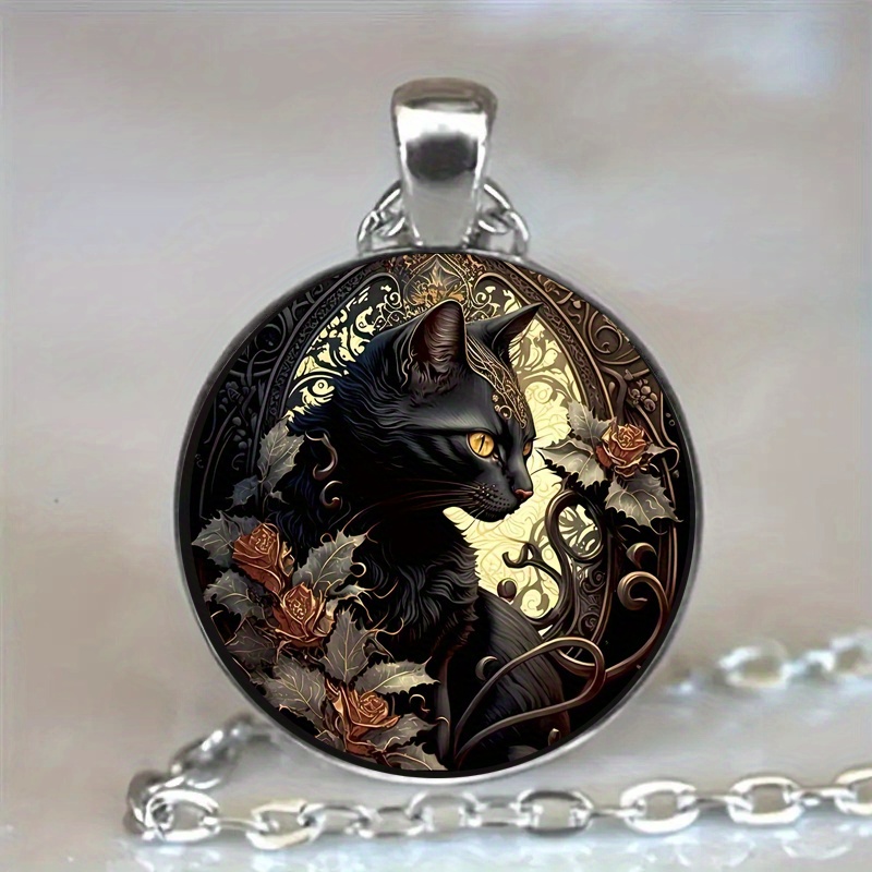 cat pendant keychain and necklace retro bag keychain decoration bag wallet charm accessory