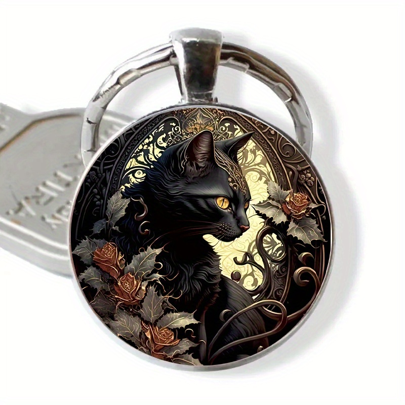 cat pendant keychain and necklace retro bag keychain decoration bag wallet charm accessory