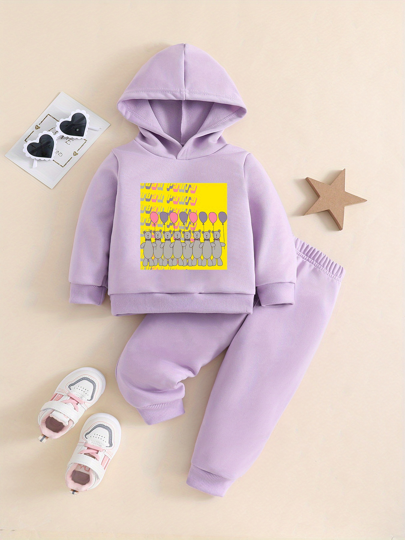 2-piece Baby Girl/Boy Colorblock Ear Design Hoodie Sweatshirt and Pants Set
