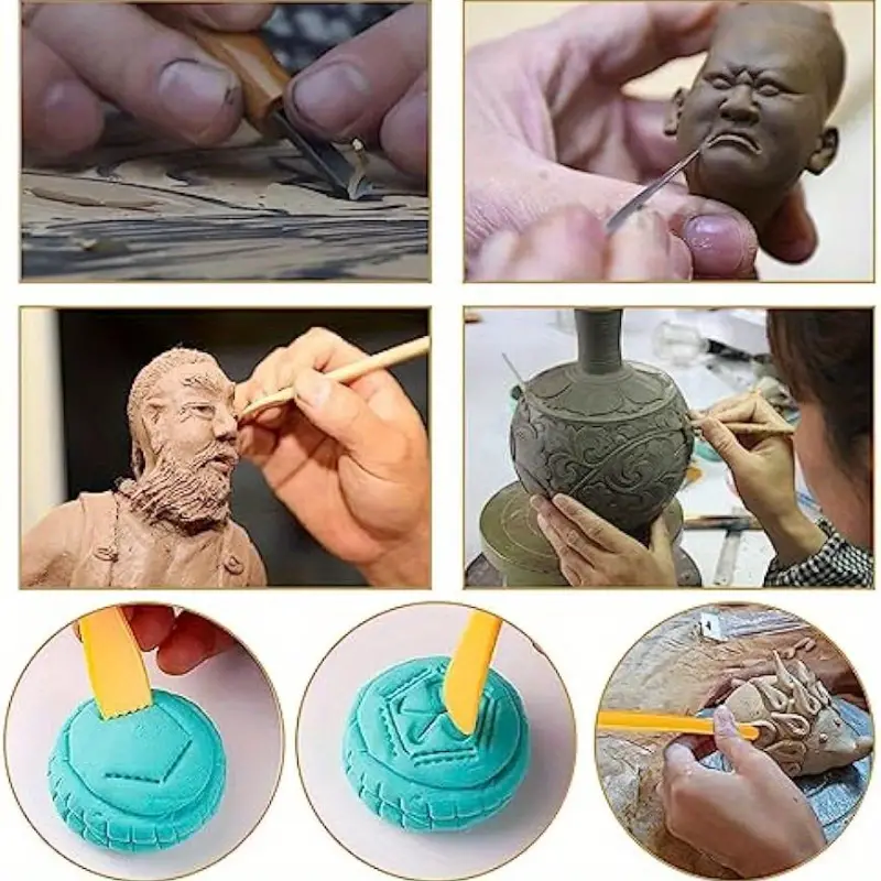 Clay Sculpting Modelling Tools Wooden Modeling Clay - Temu