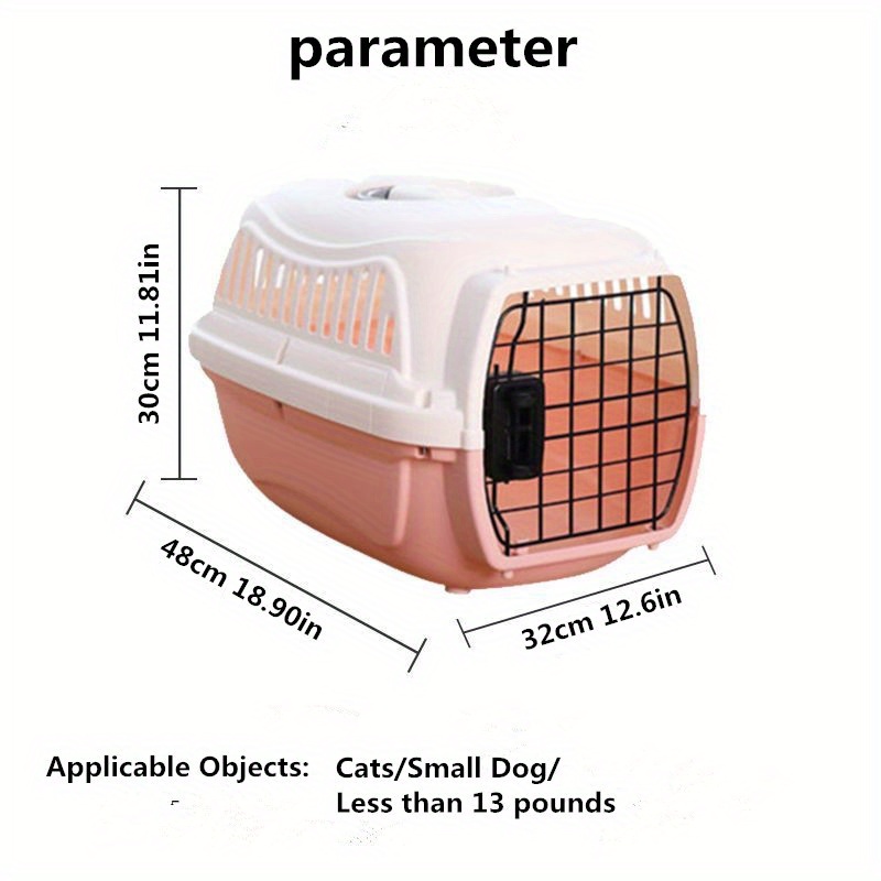 Cat or Dog Transport Box. Large Plastic Pet Carrier. Carrying Case