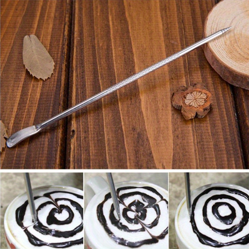 Coffee Latte Art Pen Garland Needle To Draw Stainless Steel - Temu