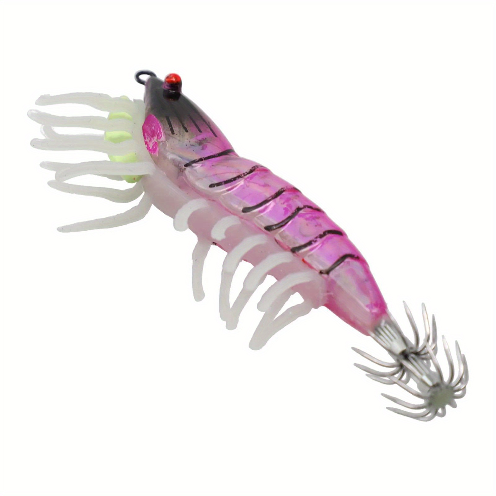 10pcs/lot Luminous Shrimp Soft Bait with Hooks for Carp Fishing - Realistic  Simulation, Silicone Material * in the Dark