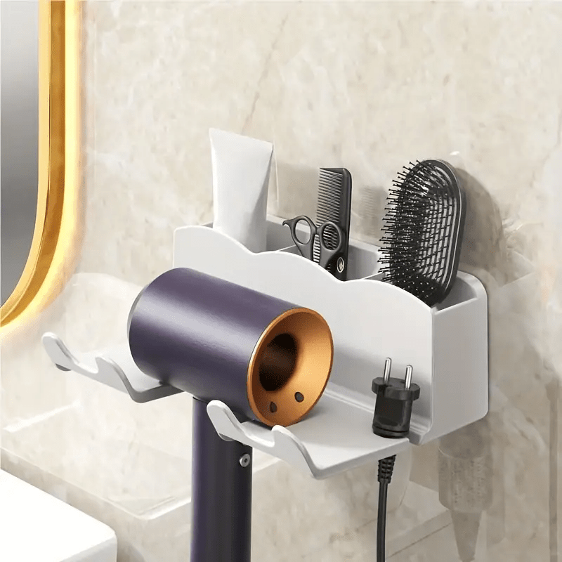 Wall mounted Hair Dryer Organizer Punch free Hair Dryer - Temu