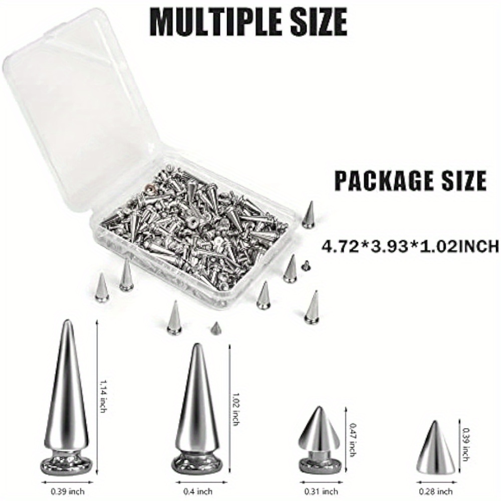 200pcs cat spikes Rivets for Clothing Studs Spikes for Crafts Metal Punk  Cone