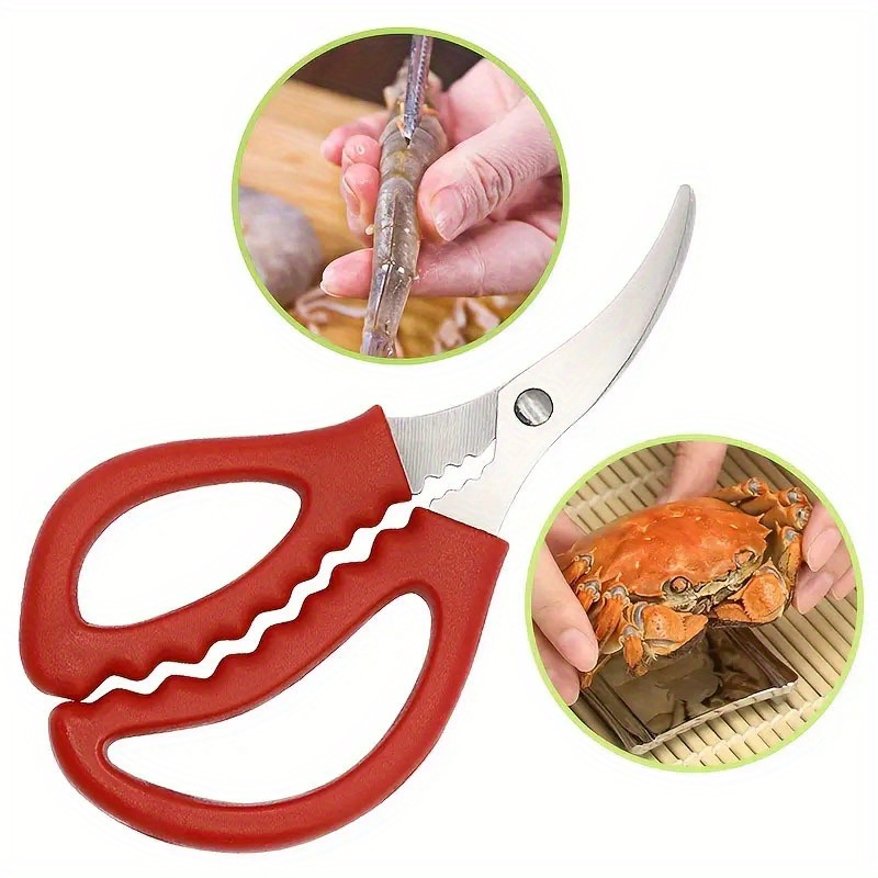 Premium Stainless Steel Seafood Scissors Perfect For Crab - Temu