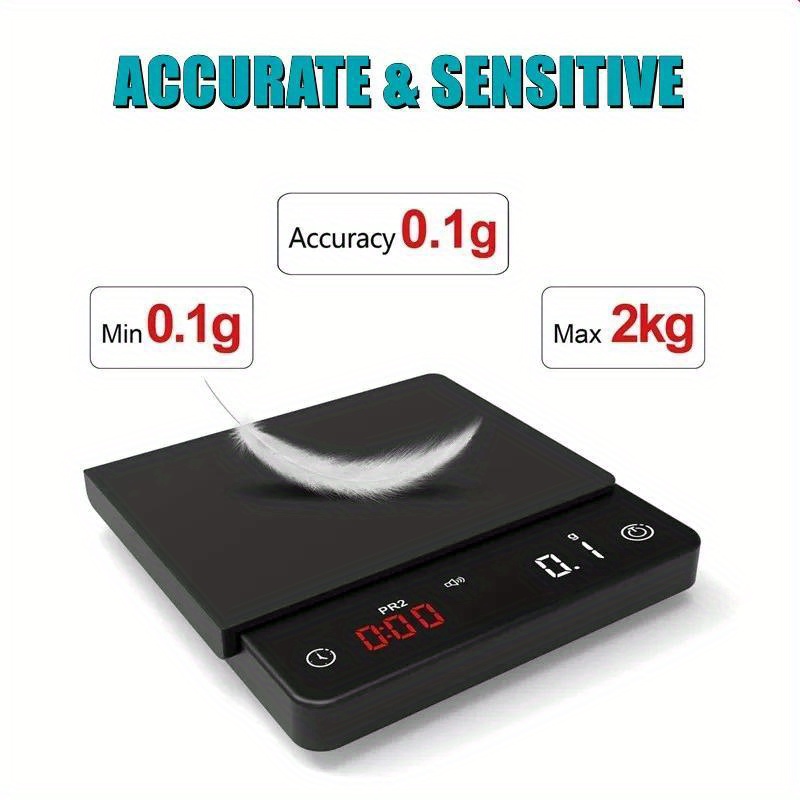Mini Coffee Scale With Timer For Espresso And Pour Over Coffee 2kg