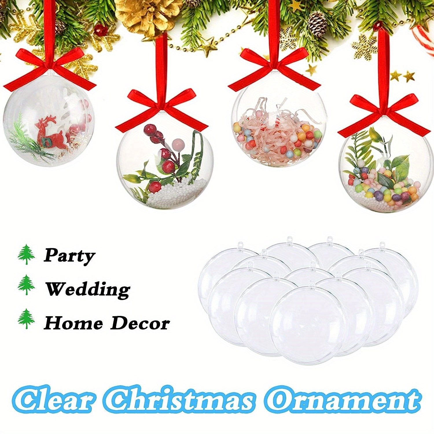 Clear Fillable Ornaments Balls Diy Clear Plastic Flat Disc - Temu Mexico