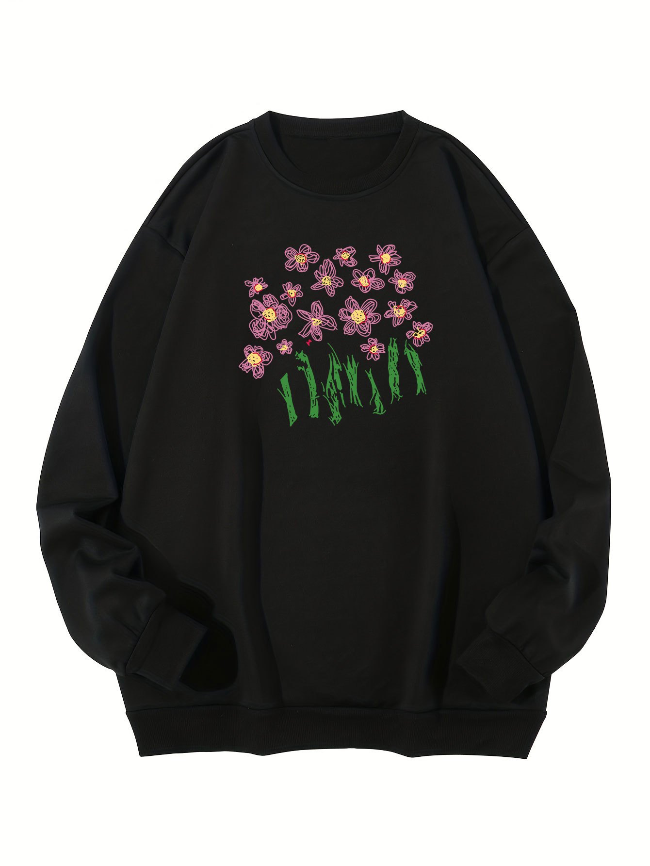 Big And Tall Rose Embroidered Hoodie