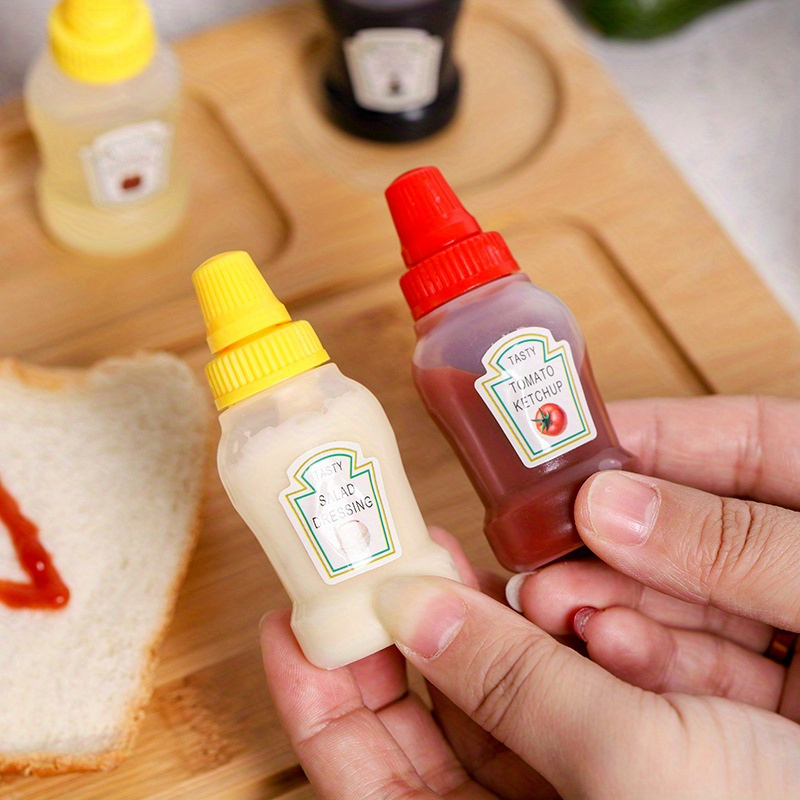 Tohuu Mini Sauce Bottle Mini Ketchup Bottle for Bento Box Accessories  Portable Sauce Jars Lunch Box Dressing Dispensers For Kids Adults Bento Box  safety 