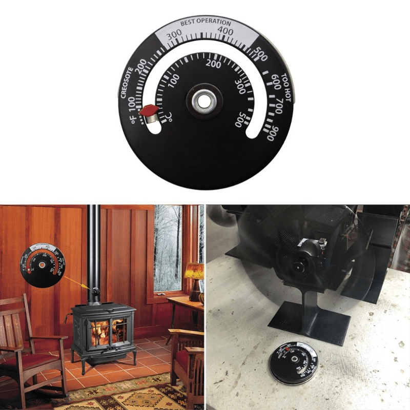  Magnetic Stove Thermometer, Stove Thermometer Bimetal Wide  Scale Range Stove Temperature Meter for Home Fireplace Chimney Flue : Home  & Kitchen