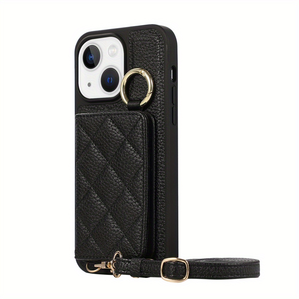 Elegant Crossbody Strap Wallet Case for Apple iPhone 15 Pro with Card  Holder, Shockproof Purse Magnetic Closure Phone Cover with Wrist Strap for  iPhone 15 Pro - Rosegold 