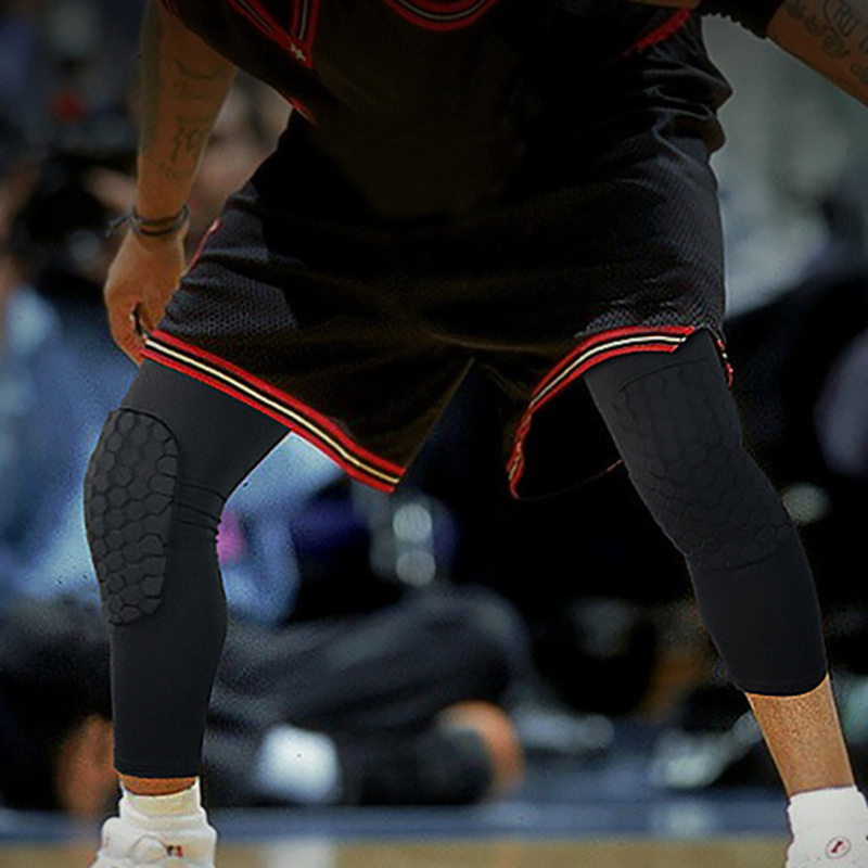 1PC Honeycomb Basketball Knee Pads Short Compression Leg Sleeves Pr