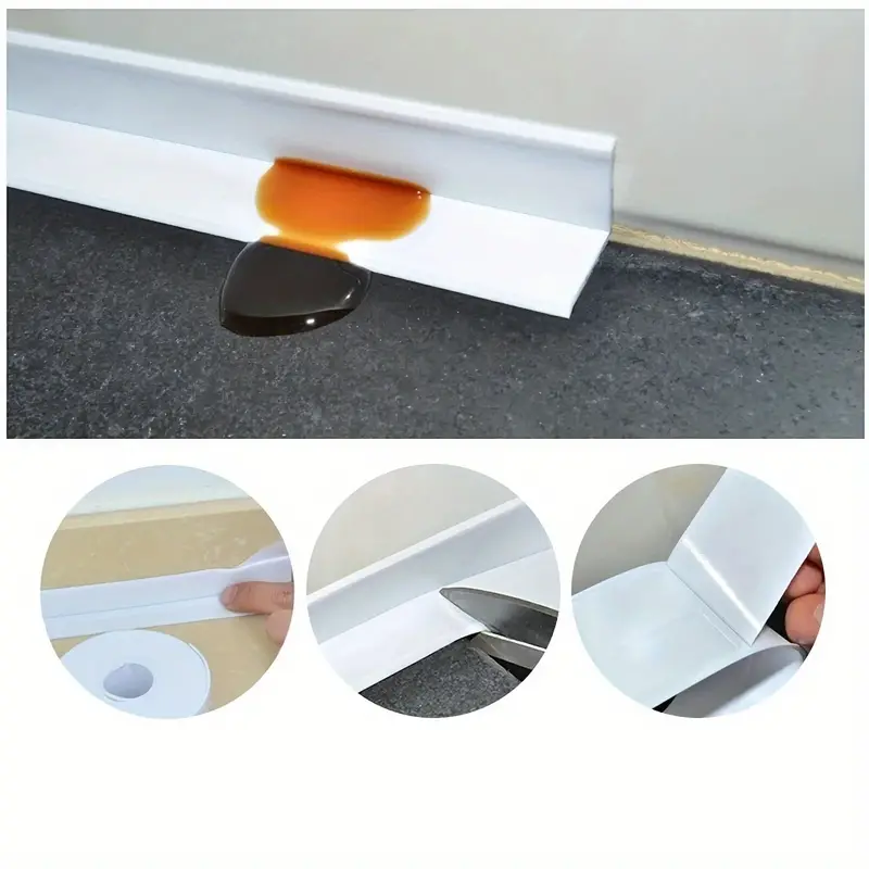 1 roll waterproof anti mildew toilet caulk strip self adhesive waterproof tape for kitchen bathroom to avoid wet details 2